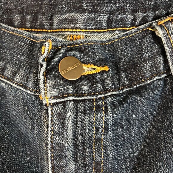 Carhartt Jeans Mens 38x30 Blue Denim Relaxed Fit Medium Wash Straight Workwear - Picture 2 of 8